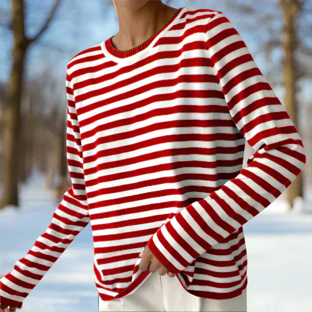 Classic Women's Vertical Stripe Tee Shirt