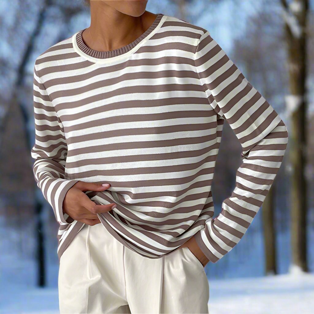Classic Women's Vertical Stripe Tee Shirt