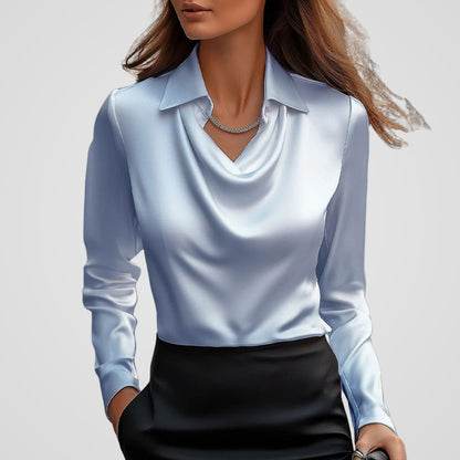 Women's Chic Flowy Satin Blouse