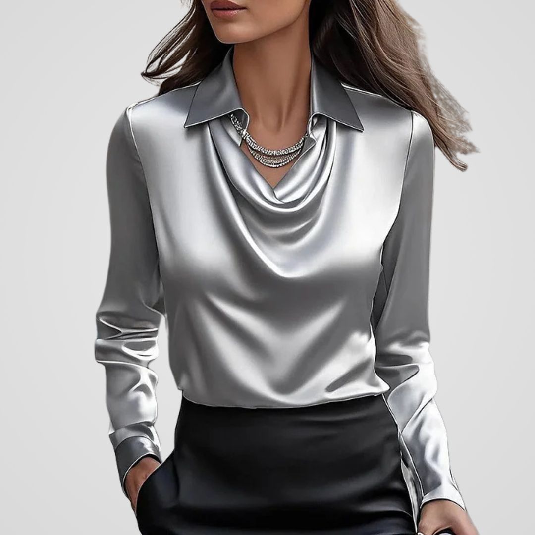 Women's Chic Flowy Satin Blouse