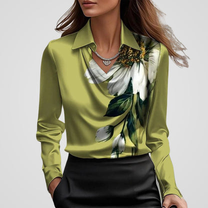 Women's Chic Flowy Satin Blouse