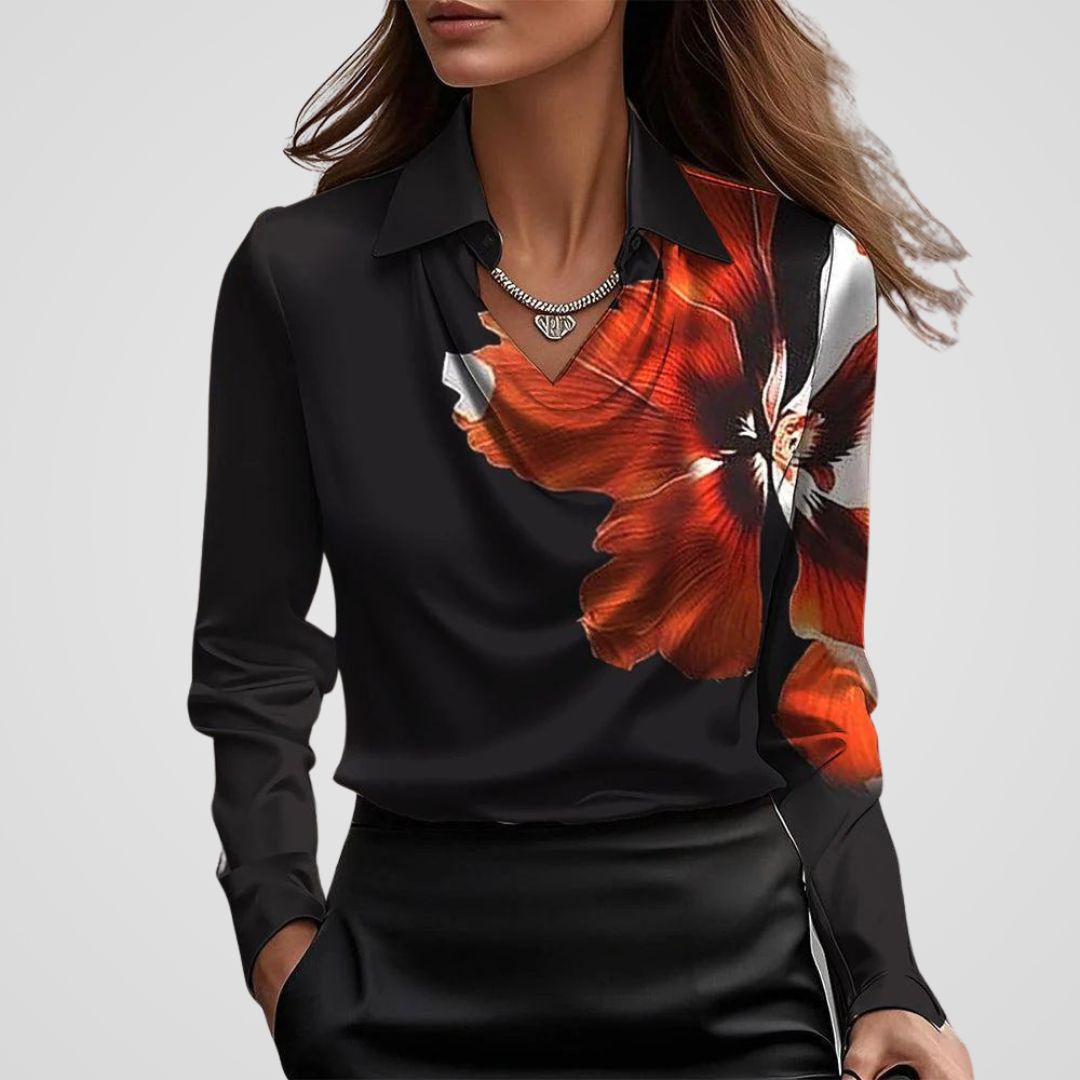 Women's Chic Flowy Satin Blouse