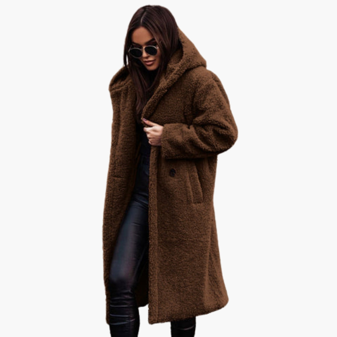 Ladies Faux Fur Parka - Cozy Waterproof Winter Coat