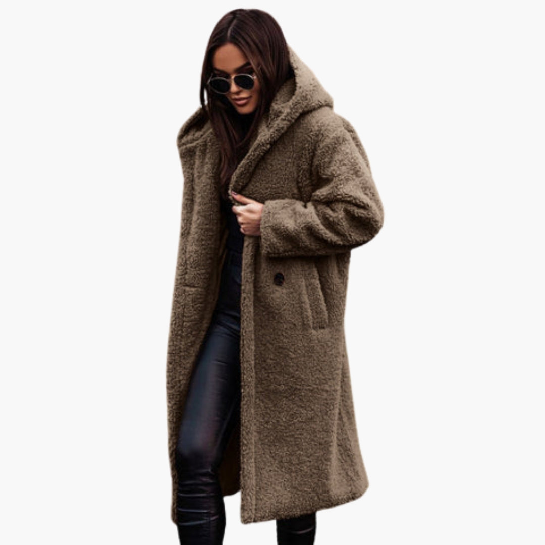 Ladies Faux Fur Parka - Cozy Waterproof Winter Coat