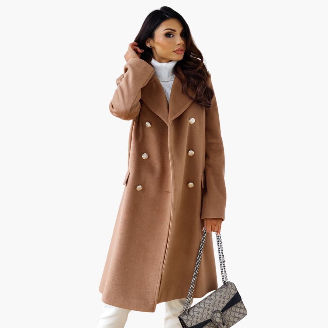 Premium Women's Wool Overcoat - Classic Long Winter Jacket