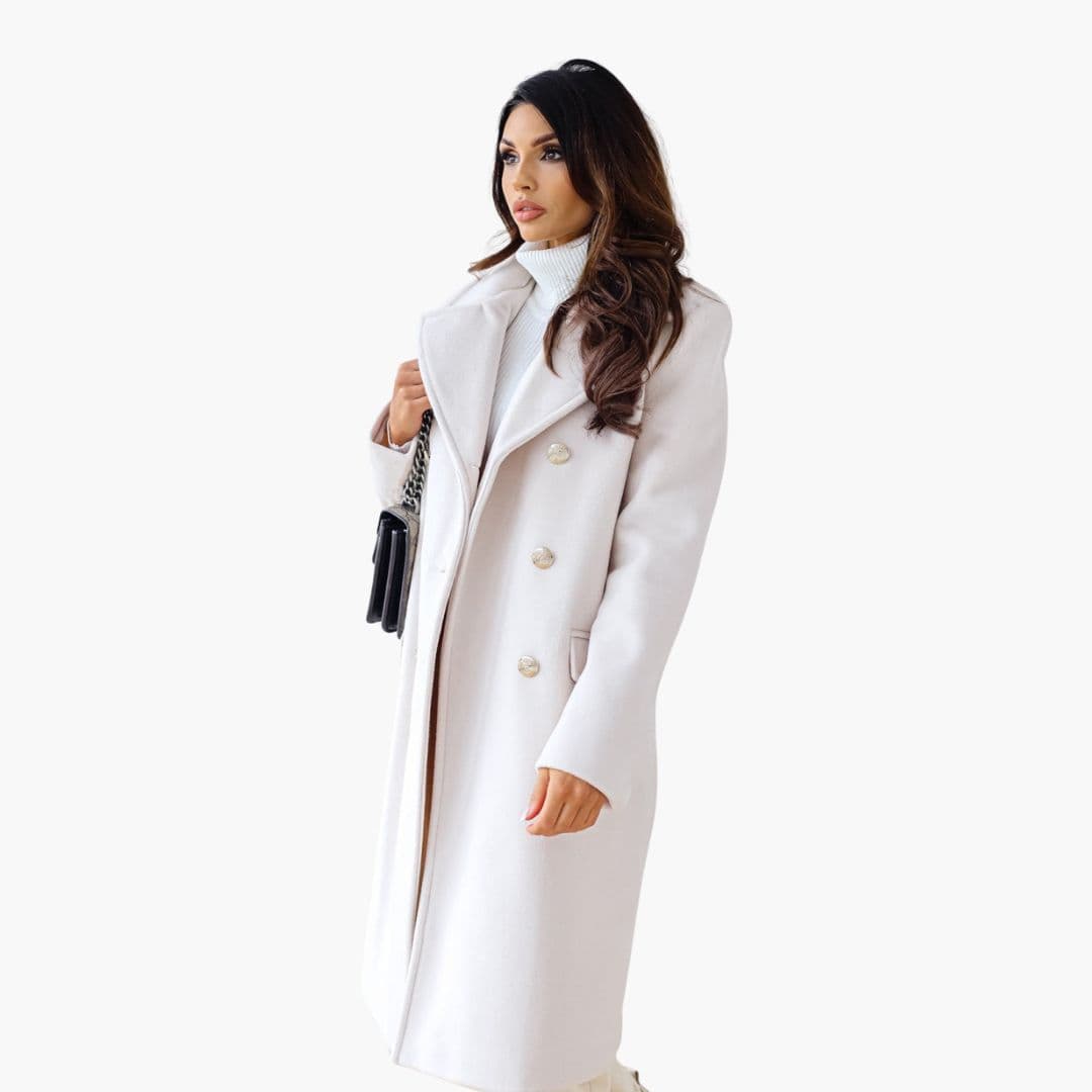 Premium Women's Wool Overcoat - Classic Long Winter Jacket - BritishElegance