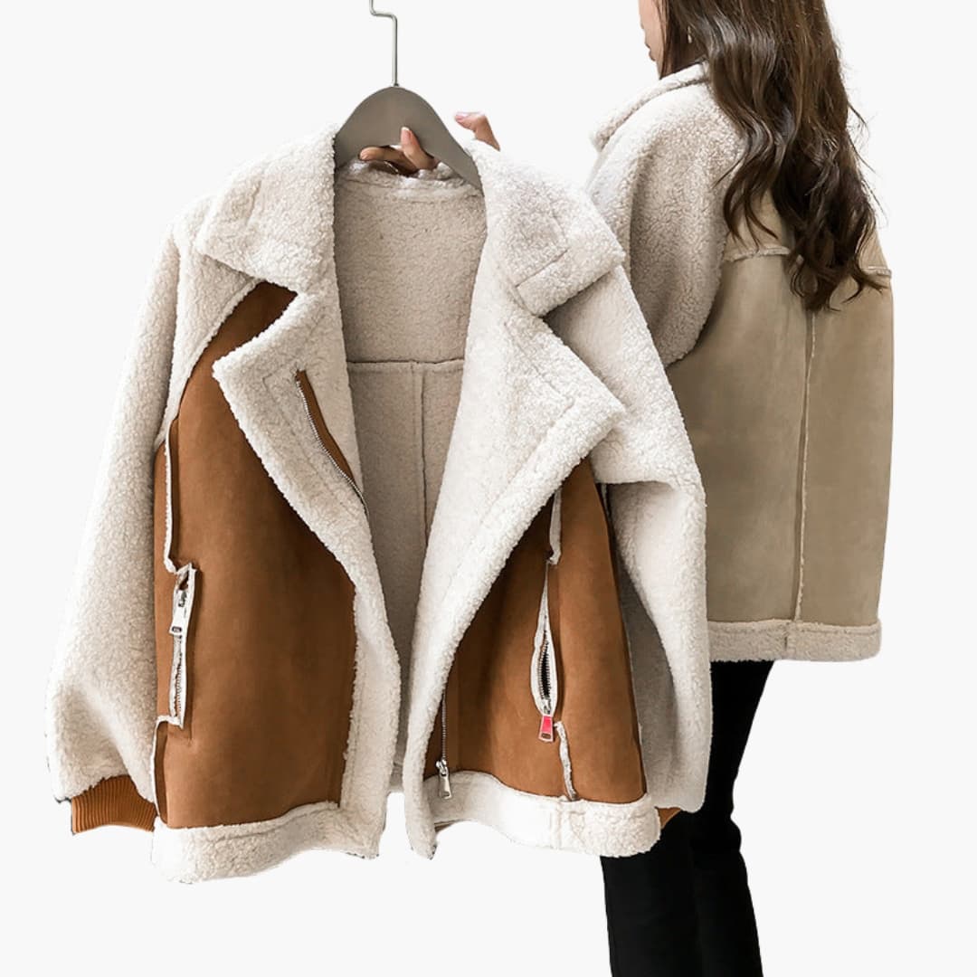 Plush Faux Fur Parka Jacket for Women