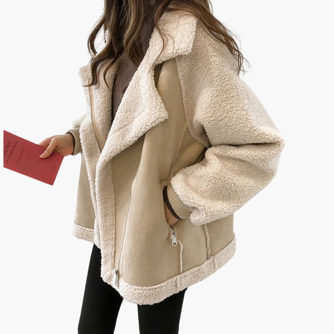 Plush Faux Fur Parka Jacket for Women - BritishElegance