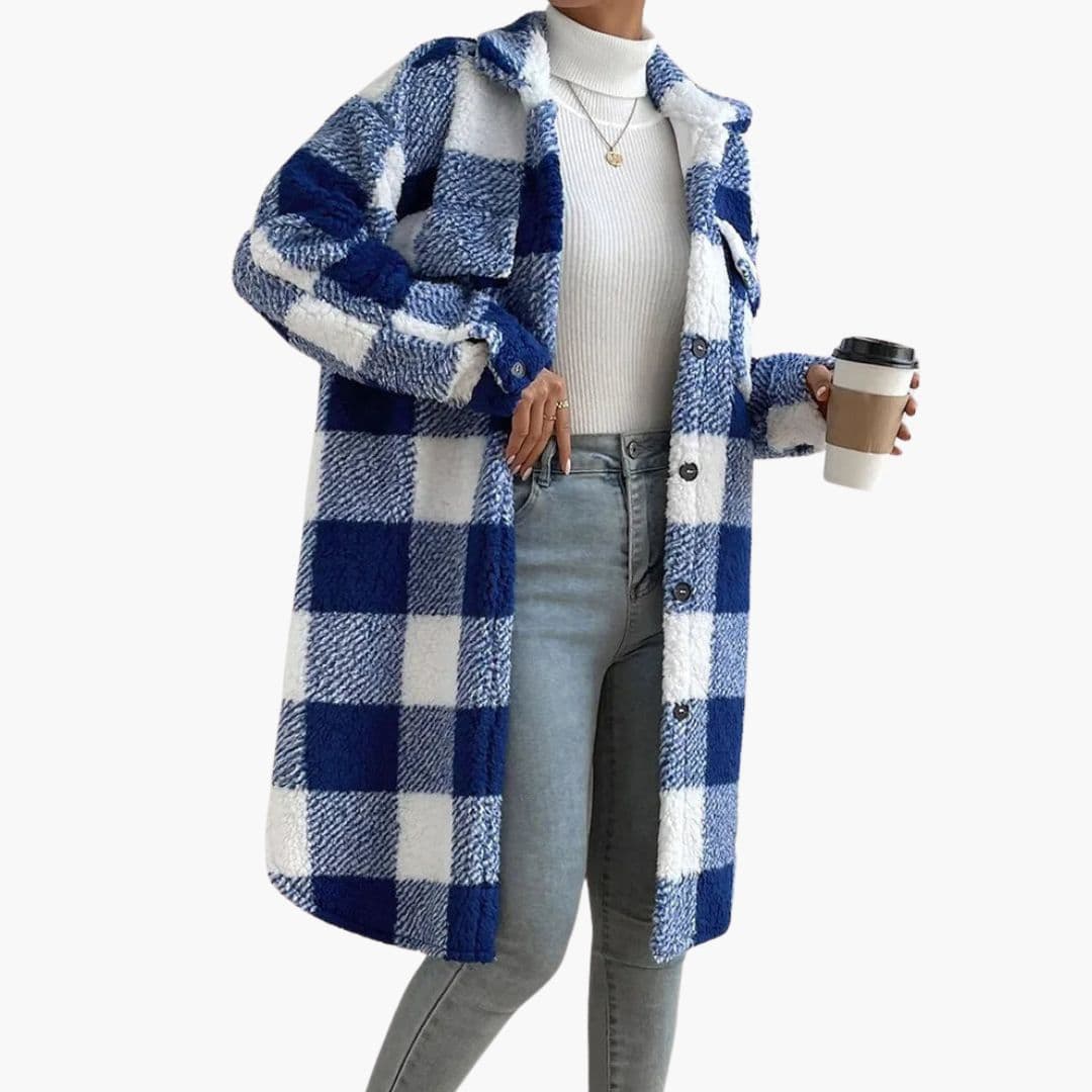Warm Plaid Sherpa Women's Coat