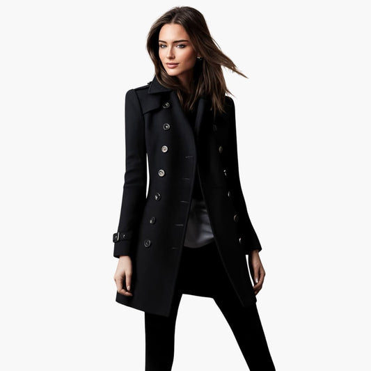 Classic Fit Ladies Pea Coat - BritishElegance