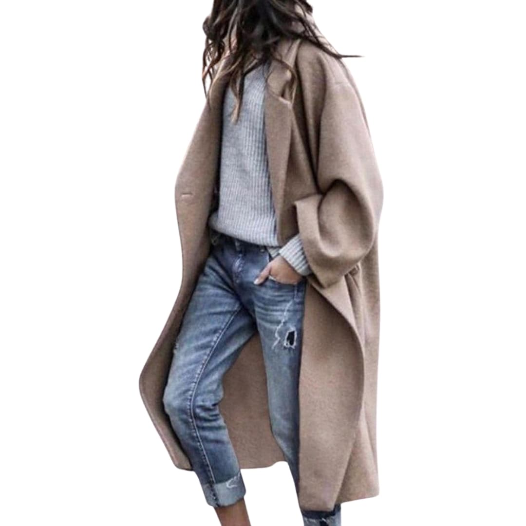 Warm Oversized Long Wool Coat for Women