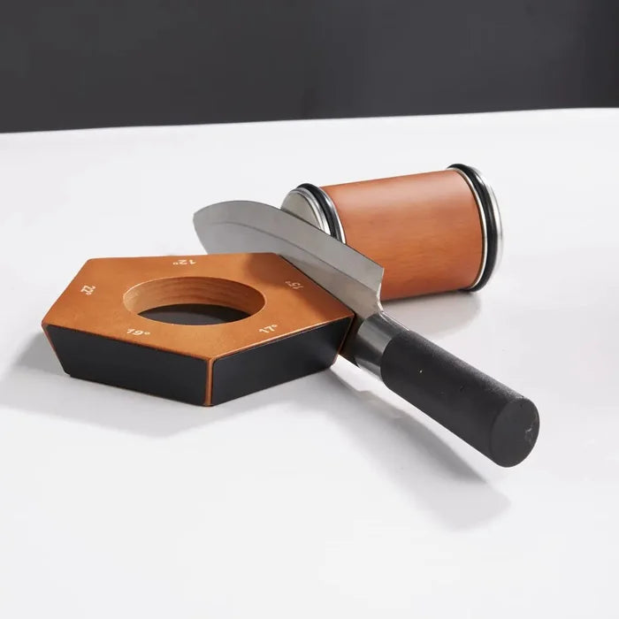 Professional Diamond Stone Knife Sharpener Wooden Base - BritishElegance