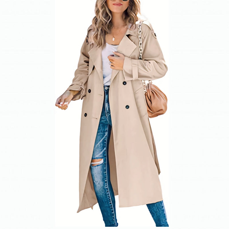 Marcella | Women’s Long Trench Coat – Elegant Modern Style with Classic Charm