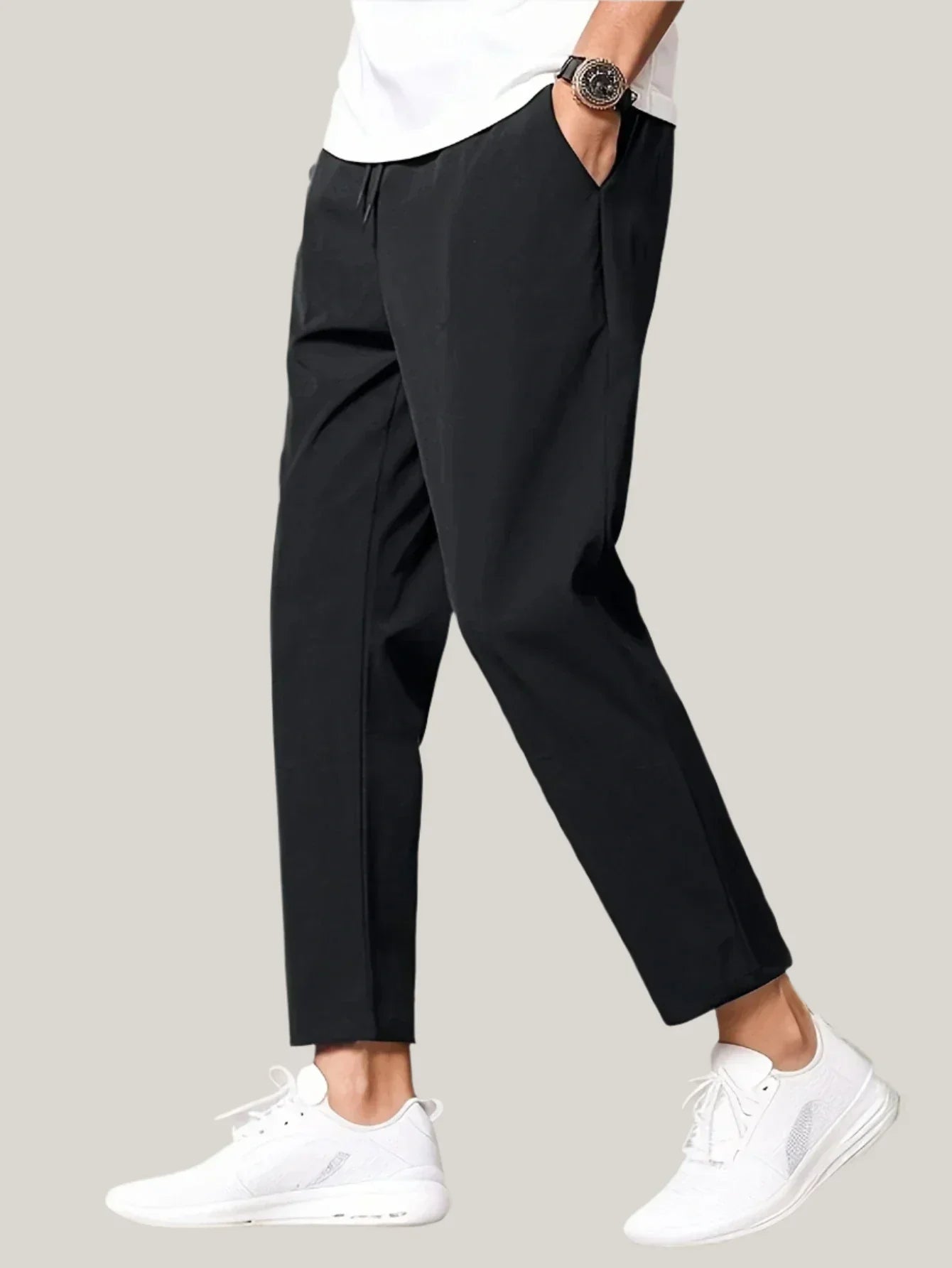 Marcello Casual Trousers | Premium Stretch Smart Trousers with Drawstring for Men