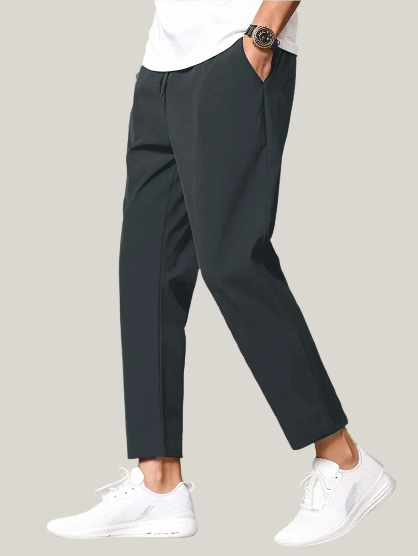 Men’s Cropped Tapered Drawstring Trousers