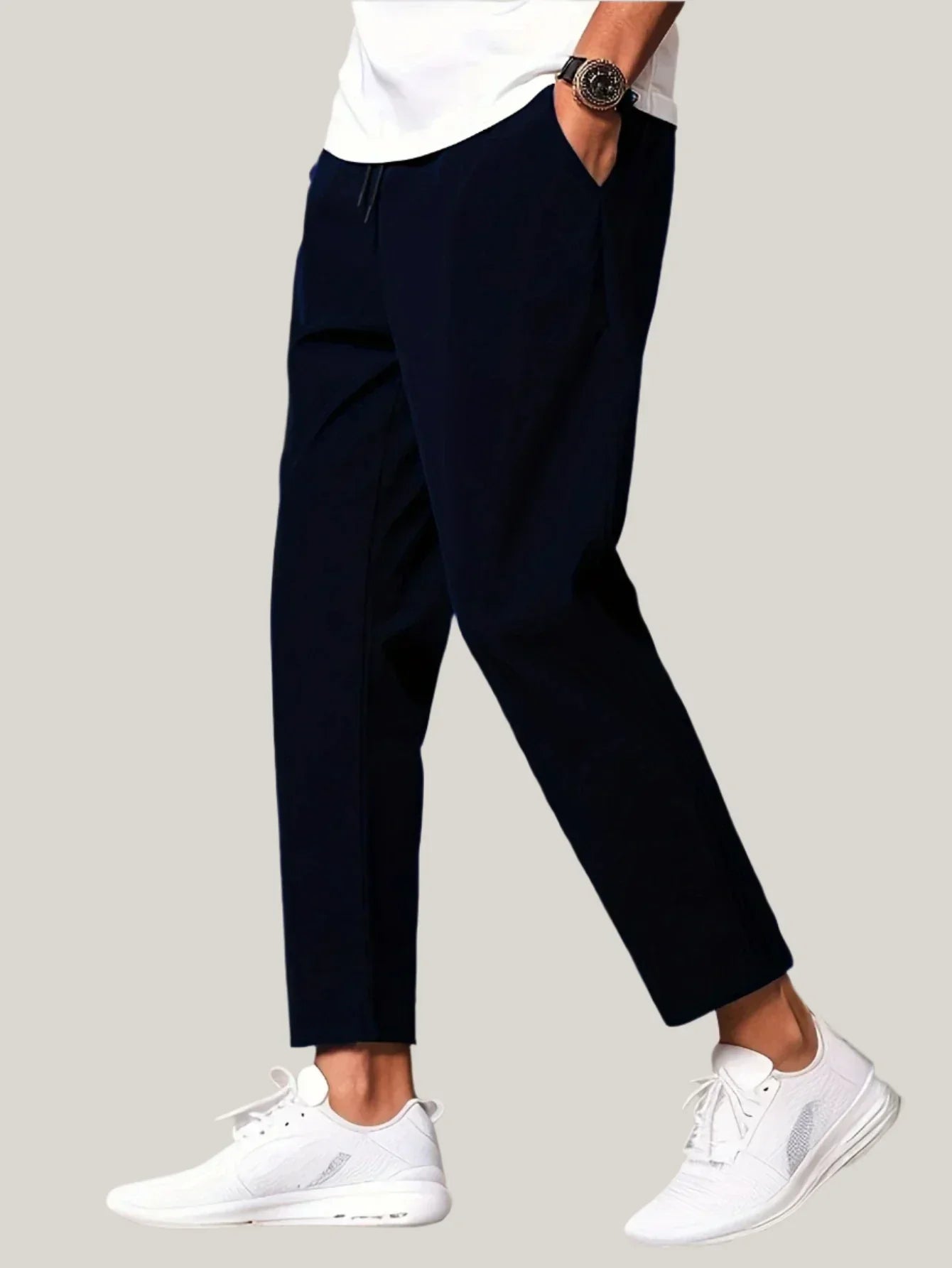 Men’s Cropped Tapered Drawstring Trousers