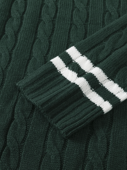 Old money Green V Neck Jumper