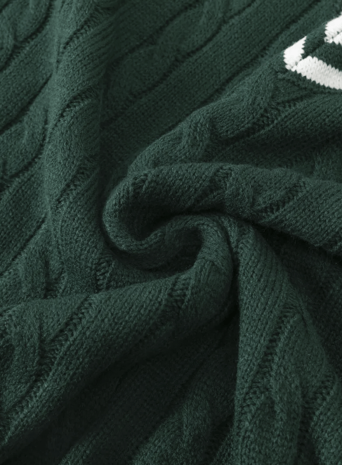 Old money Green V Neck Jumper