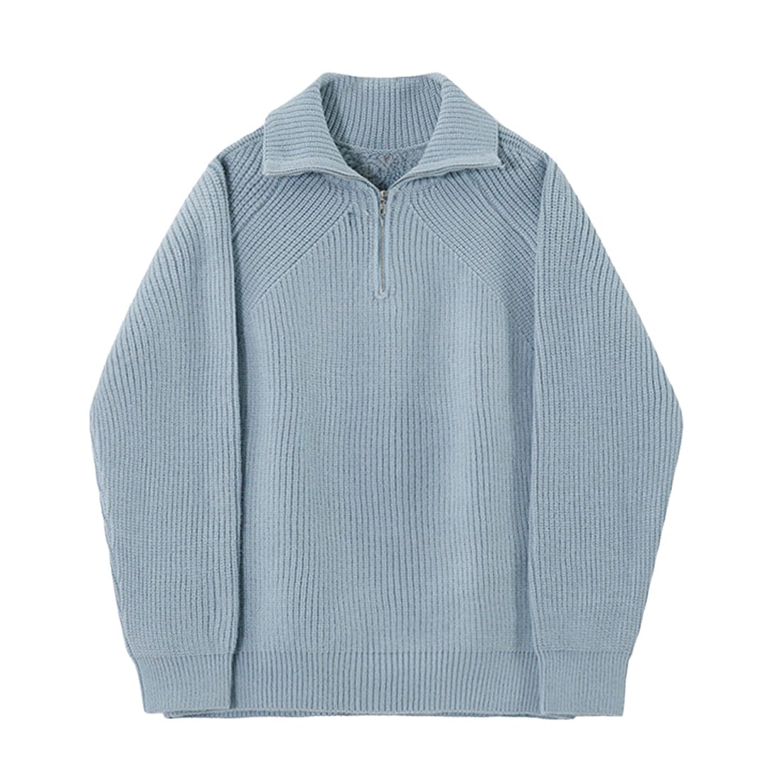Prescott - Timeless Light Blue Zip-Up Jumper Men