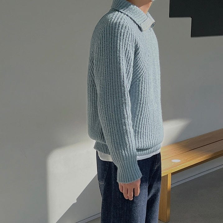 Prescott - Timeless Light Blue Zip-Up Jumper Men