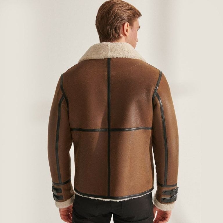 Inigo - Sheepskin Bomber Jacket Men Brown