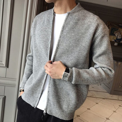 Old money Knitted Zip Up Jumper for Men