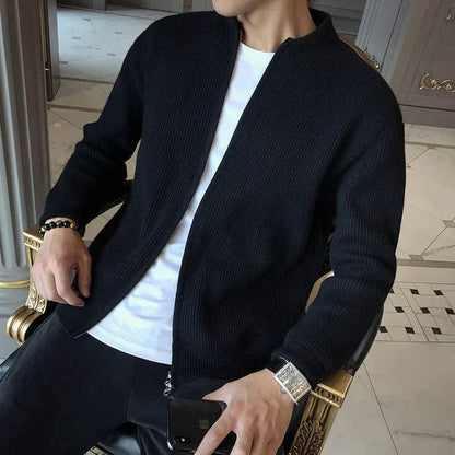 Old money Knitted Zip Up Jumper for Men