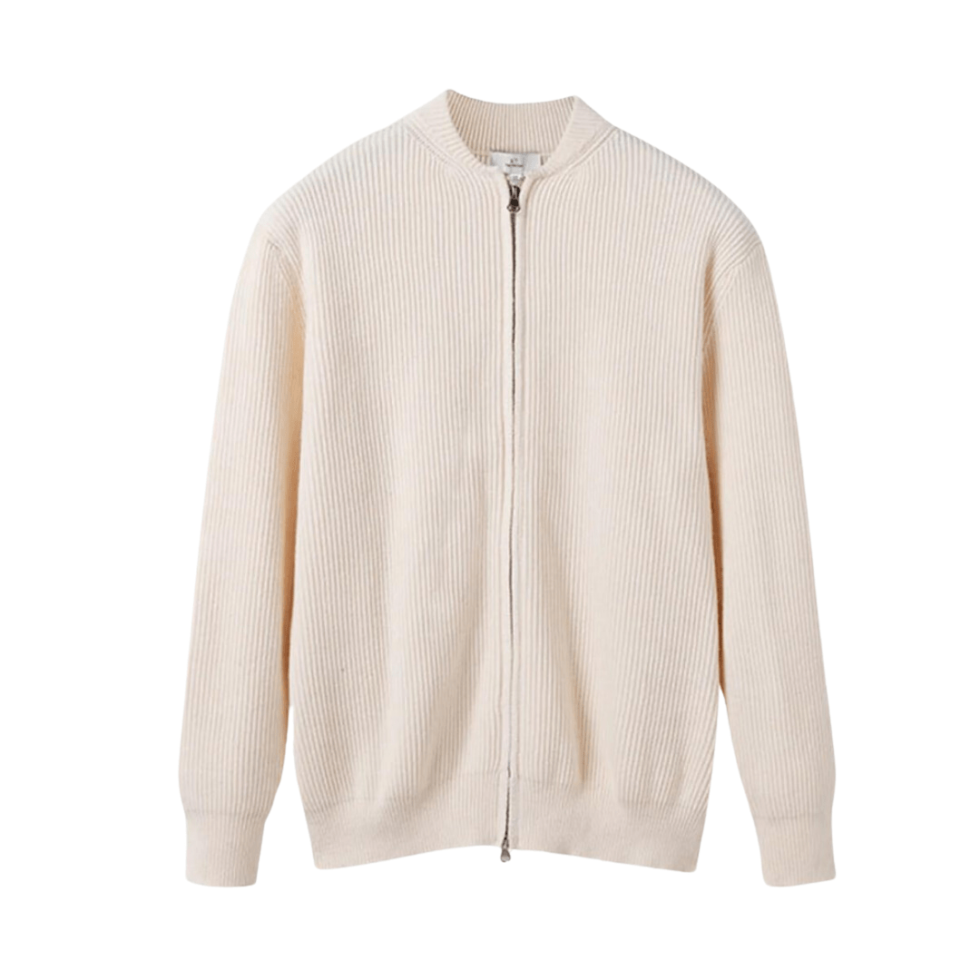 Old money Knitted Zip Up Jumper for Men