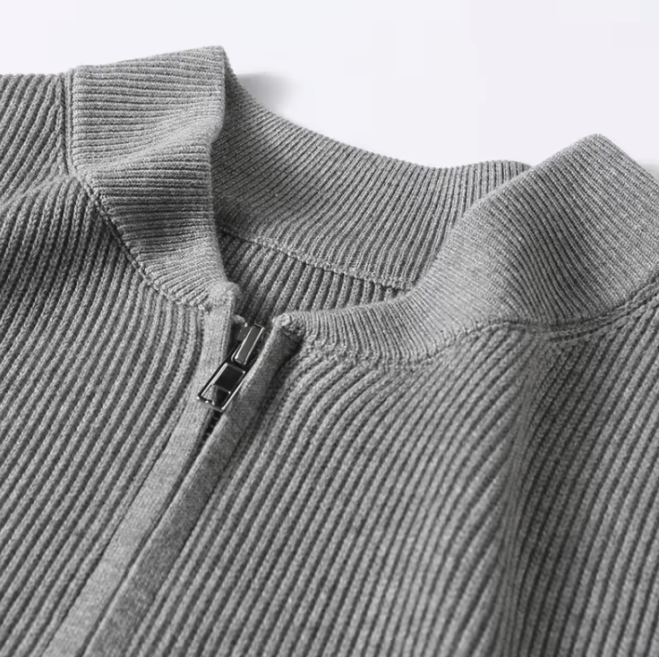 Old money Knitted Zip Up Jumper for Men