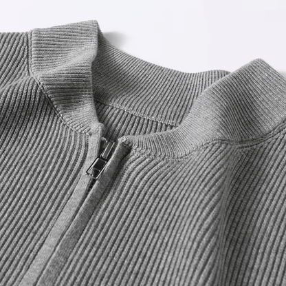 Old money Knitted Zip Up Jumper for Men