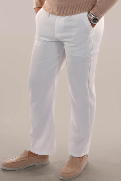Tom - Classic Linen-Cotton Blend Trousers
