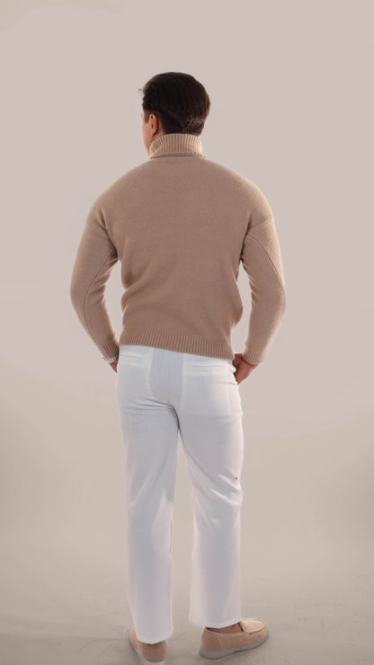 Tom - Classic Linen-Cotton Blend Trousers