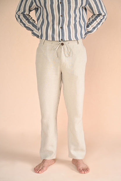 Colin - Timeless Beige Linen Trousers