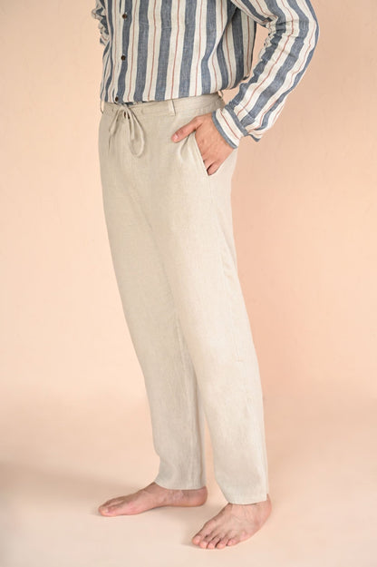 Colin - Timeless Beige Linen Trousers