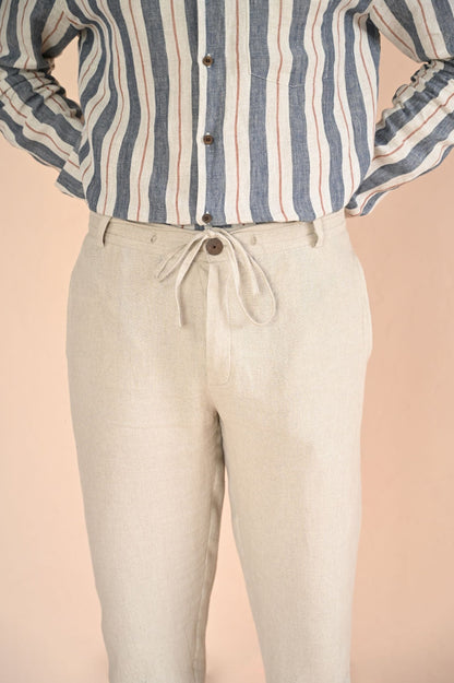 Colin - Timeless Beige Linen Trousers