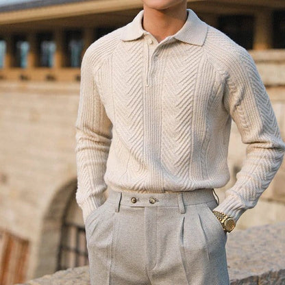 Zoe - Old Money Knitted Polo Jumper Men