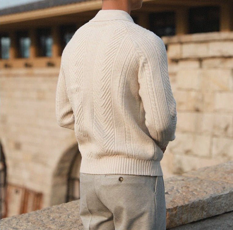 Zoe - Old Money Knitted Polo Jumper Men