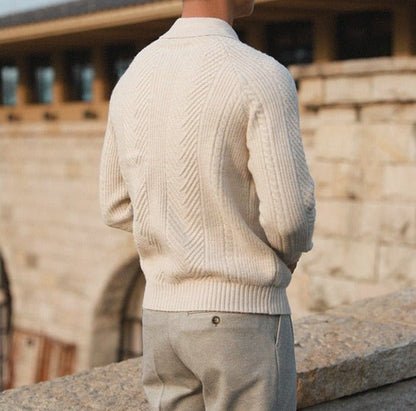 Zoe - Old Money Knitted Polo Jumper Men