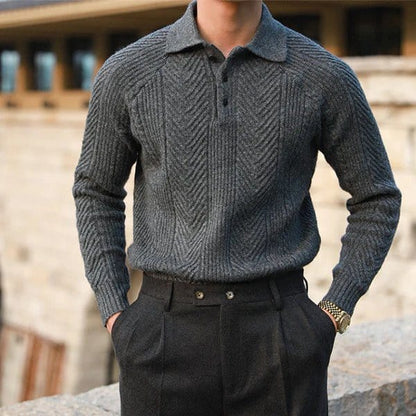 Zoe - Old Money Knitted Polo Jumper Men