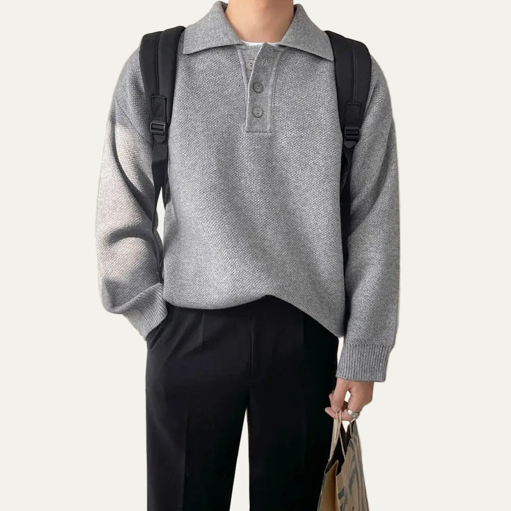 Men’s Oversized Knit Polo Sweater