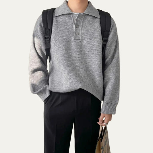 Men’s Oversized Knit Polo Sweater