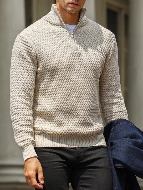 Men’s Casual Ribbed Knit Jumper