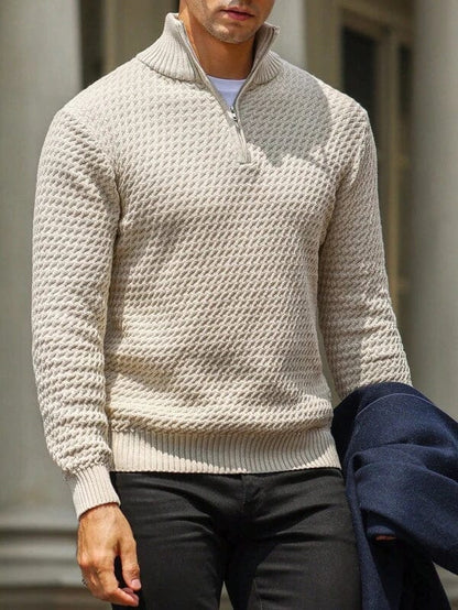 Men’s Casual Ribbed Knit Jumper