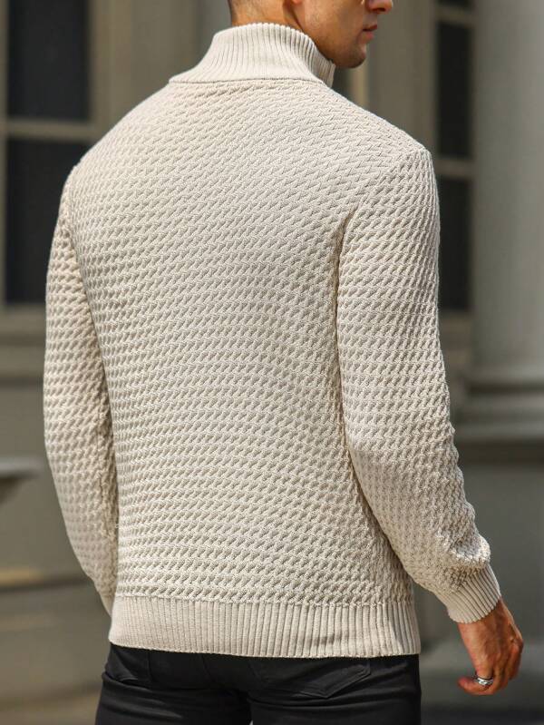 Men’s Casual Ribbed Knit Jumper