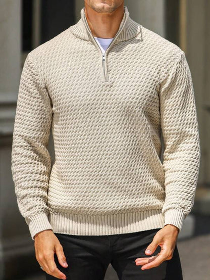 Men’s Casual Ribbed Knit Jumper