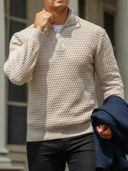 Men’s Casual Ribbed Knit Jumper