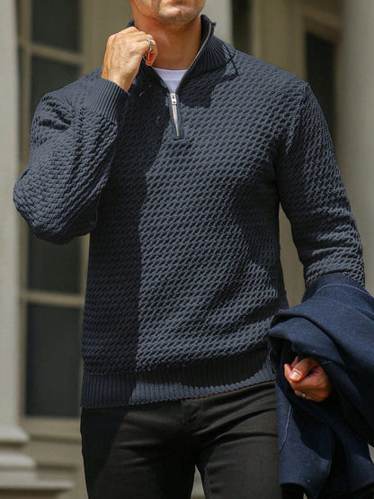 Men’s Casual Ribbed Knit Jumper