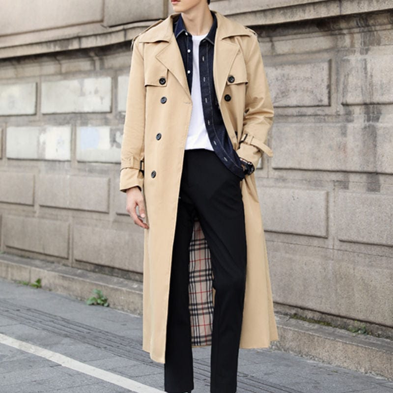 Tobias - Long Buttoned Trench Coat Men