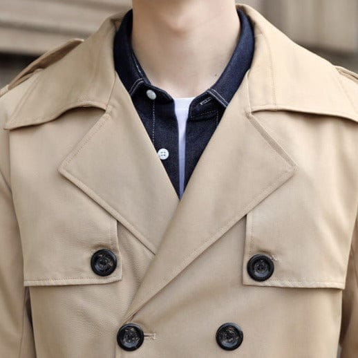 Tobias - Long Buttoned Trench Coat Men