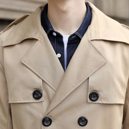 Tobias - Long Buttoned Trench Coat Men